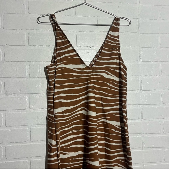 A New Day Womens Midi Dress Brown and White Sleeveless Midi Dress Medium NWT - Picture 5 of 8